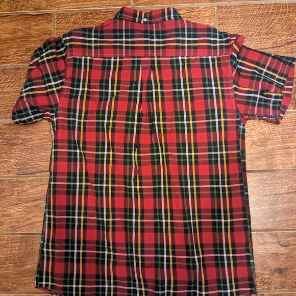 Plaid Short Shirt Sleeve Button - Picture 2 of 4